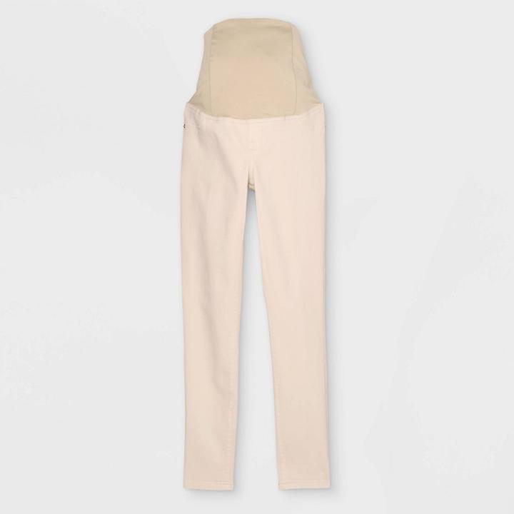 Maternity Crossover Panel Skinny Jeans - Isabel Maternity By Ingrid & Isabel Ecru