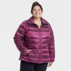 Women's Plus Size Packable Down Puffer Jacket - All In Motion Berry