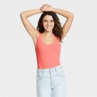 Women's Slim Fit Rib Racerback Tank Top - Universal Thread Peach