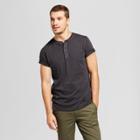 Men's Standard Fit Short Sleeve Henley T-shirt - Goodfellow & Co Black