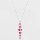Ombre Effect Rectangular Stone Pendant Necklace - A New Day Purple