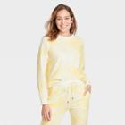 Women's Beautifully Soft Fleece Tie-dye Lounge Sweatshirt - Stars Above Yellow