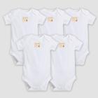 Burt's Bees Baby Organic Cotton 5pk Short Sleeve Bodysuit - Cloud