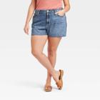 Women's Plus Size Mid-rise Boyfriend Jean Shorts - Universal Thread Medium Wash 18w,
