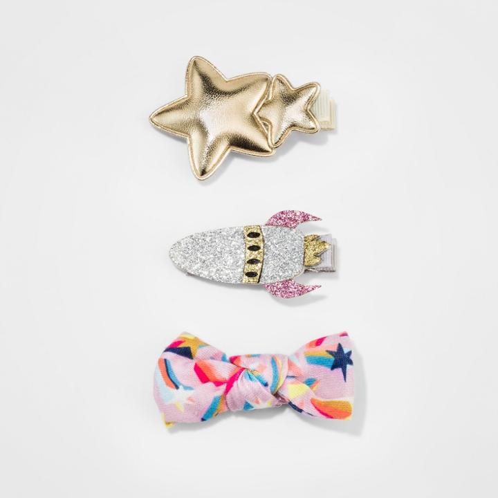 Girls' 3pk Clips And Barrettes Cat & Jack,