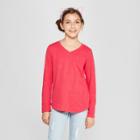 Girls' Sparkle Long Sleeve T-shirt - Cat & Jack Pink