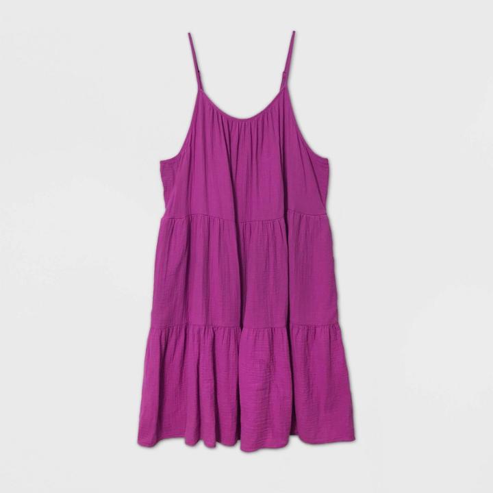 Women's Tiered Tank Dress - Universal Thread Pink