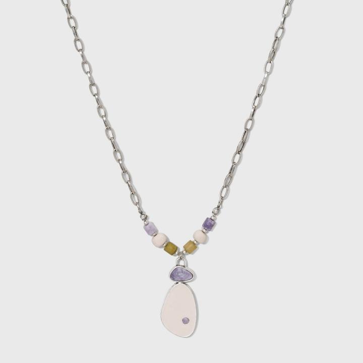 Lepidolite And Dyed Topaz Pendant Necklace - Universal Thread Purple