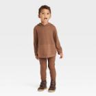 Grayson Collective Toddler Cozy Waffle Hoodie & Leggings Set - Dark Brown