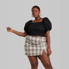 Women's Plus Size Puff Short Sleeve Smocked Top - Wild Fable Black