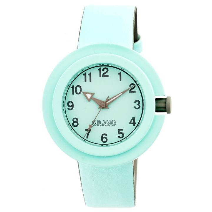 Women's Crayo Equinox Rubber Strap Watch-powder Blue, Powder Blue