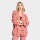 Women's Button-front Cardigan - A New Day Pink