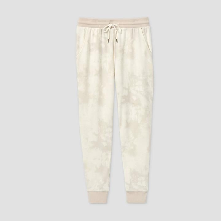 Women's Tie-dye Beautifully Soft Fleece Lounge Jogger Pants - Stars Above Cream L, Women's, Size: