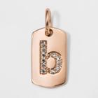 Sterling Silver Initial B Cubic Zirconia Pendant - A New Day Rose Gold, Rose Gold - B