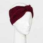 Women's Rib Stitch Knit Headband - A New Day Burgundy, Red