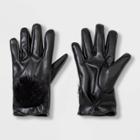 Girls' Faux Leather Gloves - Cat & Jack Black
