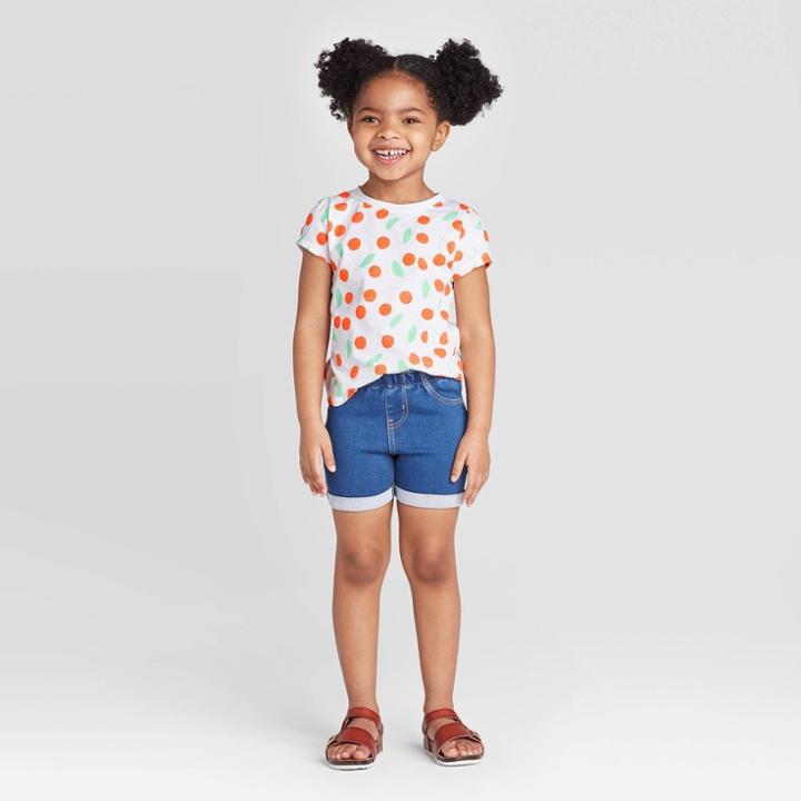 Petitetoddler Girls' Short Sleeve Cherry T-shirt - Cat & Jack Red 18m, Toddler Girl's, White