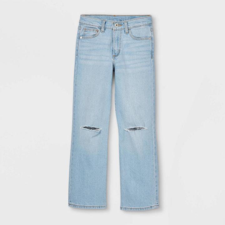 Girls' Distressed Wide Leg Skinny High-rise Jeans - Art Class