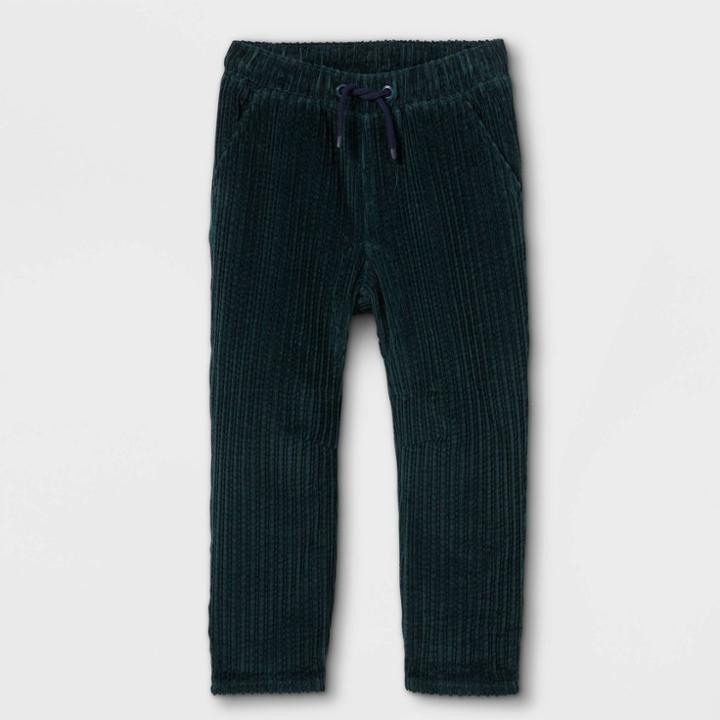 Toddler Boys' Jersey Lined Corduroy Woven Pull-on Pants - Cat & Jack Dark Green