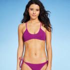 Juniors' Textured Bralette Bikini Top - Xhilaration Berry Purple