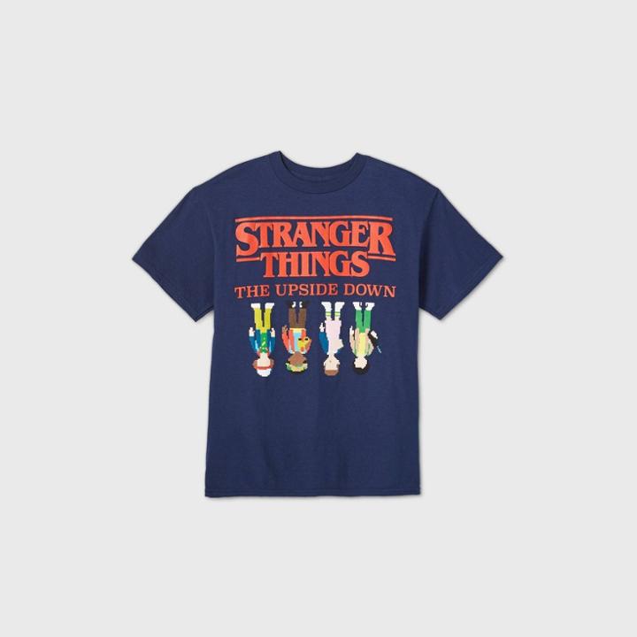Boys' Netflix Stranger Things 'the Upside Down' Short Sleeve Graphic T-shirt - Blue