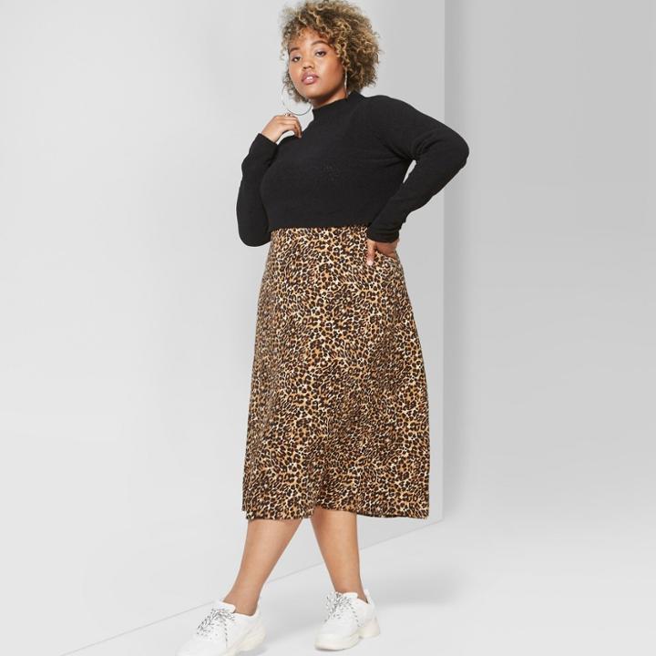 Women's Plus Size Cropped Mock Neck Pullover - Wild Fable Black