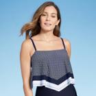 Women's Handkerchief Crop Tankini Top - Kona Sol Navy Blue