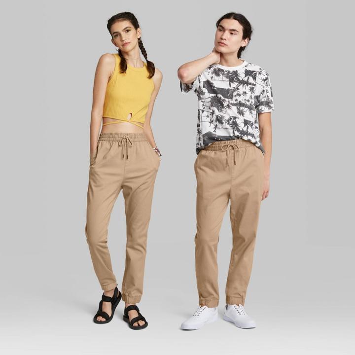 Men's Mid-rise Woven Taper Jogger Pants - Original Use Khaki