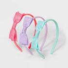 Girls' 3pk Woven Sugar Glitter Headband With Bow - Cat & Jack Peach/lilac/mint, Women's