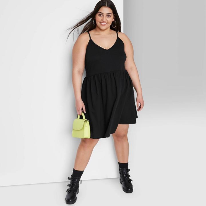 Women's Plus Size Sleeveless French Terry Leisure Dress - Wild Fable Black