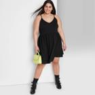 Women's Plus Size Sleeveless French Terry Leisure Dress - Wild Fable Black