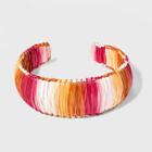 Raffia Wrapped Cuff Bracelet - A New Day Red