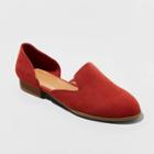Women's Maeve Wide Width Faux Leather Two Piece Square Throat Flat Loafers - Universal Thread Red