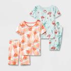 Carter's Just One You Girls' 4pc Watermelons Flamingos Pajama Set - Blue/pink