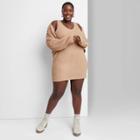 Women's Plus Size Sleeveless Bodycon Sweater Dress - Wild Fable Taupe
