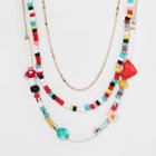 Mixed Bead And Icon Layered Choker Necklace Set 3pc - Wild Fable