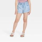 Girls' High-rise Paper Bag Waist Shorts - Cat & Jack Medium Wash Xs,