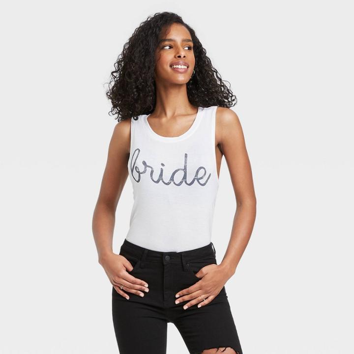 Grayson Threads Women's Bride Graphic Tank Top - White