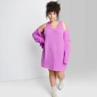 Women's Plus Size Sleeveless Bodycon Sweater Dress - Wild Fable Neon Purple