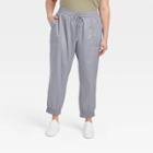 Women's Plus Size High-rise Ankle Jogger Pants - A New Day Gray