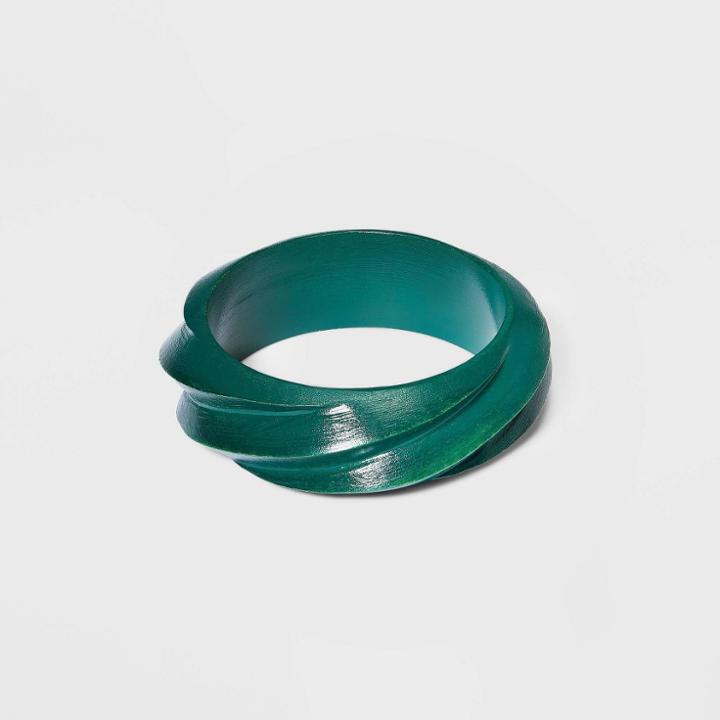 Twisted Wood Bangle Bracelet - A New Day Teal, Blue