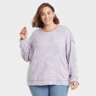 Women's Plus Size Ruffle Detail Sweatshirt - Knox Rose Dusty Purple