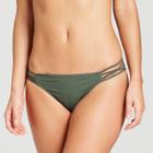 Women's Strappy Ribbed Hipster Bikini Bottom - Xhilaration Olive