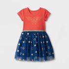 Dc Comics Toddler Girls' Wonder Woman Printed Tutu Dress - 12m, Blue/red
