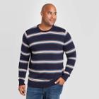 Men's Tall Striped Regular Fit Crew Neck Sweater - Goodfellow & Co Blue