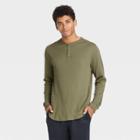 Men's Waffle-knit Long Sleeve T-shirt - All In Motion Olive