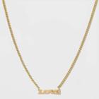 No Brand Silver Plated Gold Dipped Love Chain Necklace - Gold