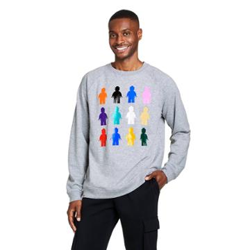 Men's Lego Minifigures Graphic Sweatshirt - Lego Collection X Target Gray