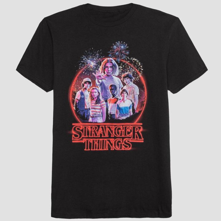 Target Men's Stranger Things Short Sleeve Graphic T-shirt Black Acid