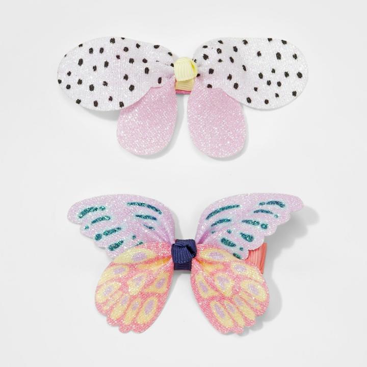 Girls' 2pk Glitter Salon Clips - Cat & Jack,